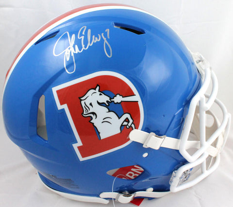 John Elway Autographed Broncos F/S 75-96 TB Speed Authentic Helmet-BeckettW Holo