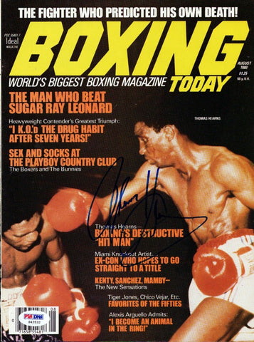Thomas "Hitman" Hearns Autographed Boxing Today Magazine Cover PSA/DNA #S42532