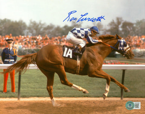 Ron Turcotte Authentic Signed 8x10 Horizontal Secretariat Photo BAS Witnessed