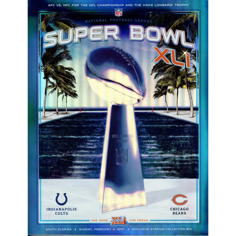 Unautographed Magazine Colts vs Chicago Bears 2007 Super Bowl XLI Program 58480