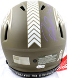 Ray Lewis Signed Baltimore Ravens F/S Salute to Service Speed Auth Helmet
