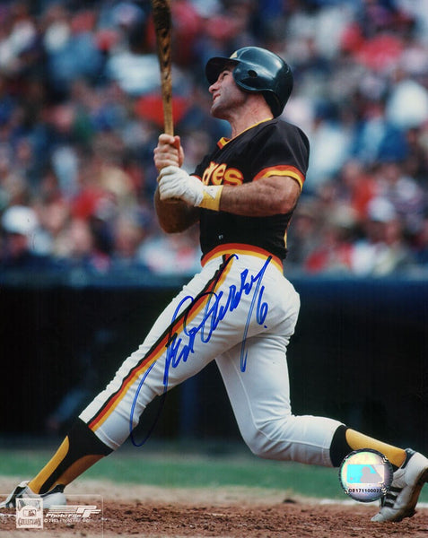 Steve Garvey Signed Padres Swinging 8x10 Photo - (In Blue) - (SCHWARTZ COA)