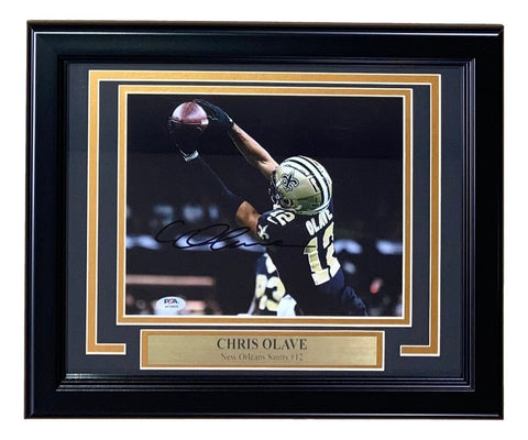 Chris Olave Signed Framed 8x10 New Orleans Saints Photo PSA/DNA