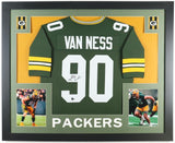 Lukas Van Ness Signed Green Bay Packers 35x43 Framed Jersey (Beckett) Ex-Iowa LB