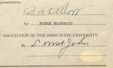 Lynn St. John HOF Signed 1928 Contract Ohio State & Purdue JSA 198968
