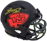 SKYY MOORE AUTOGRAPHED CHIEFS ECLIPSE BLACK MINI HELMET BECKETT 220531