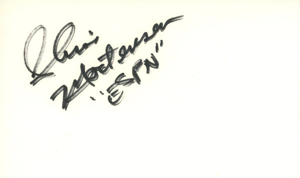 Chris Mortenson Autographed/Signed Index Card ESPN Beckett 45349