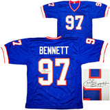 BUFFALO BILLS CORNELIUS BENNETT AUTOGRAPHED BLUE JERSEY BECKETT WITNESS 213095