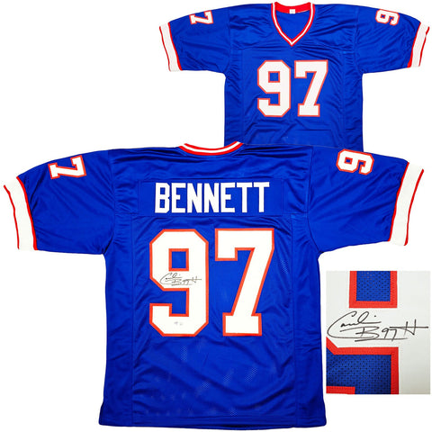 BUFFALO BILLS CORNELIUS BENNETT AUTOGRAPHED BLUE JERSEY BECKETT WITNESS 213095