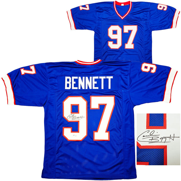 BUFFALO BILLS CORNELIUS BENNETT AUTOGRAPHED BLUE JERSEY BECKETT WITNESS 213095