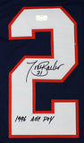 Tiki Barber signed Cavaliers Custom Navy Blue Jersey-1996 ACC POY