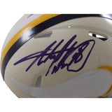 Adrian Perterson Signed Minnesota Vikings Retro Mini Helmet Beckett WIT 57542