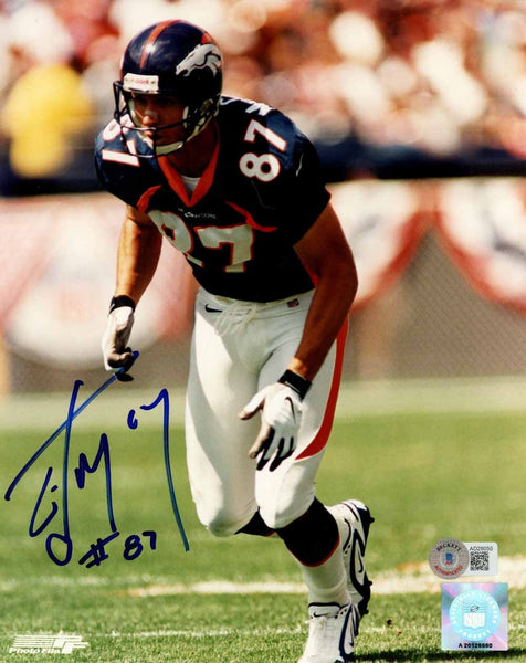 Ed McCaffrey Autographed Denver Broncos 8x10 Photo Beckett 51081
