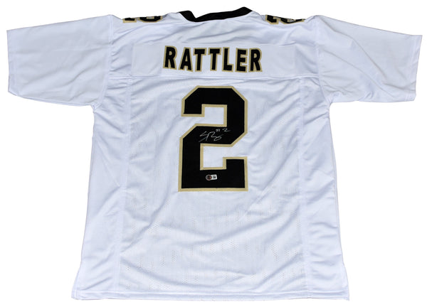 SPENCER RATTLER SIGNED NEW ORLEANS SAINTS #2 WHITE JERSEY BECKETT
