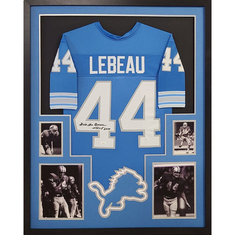 Dick Lebeau Autographed Signed Framed Detroit Lions Jersey JSA