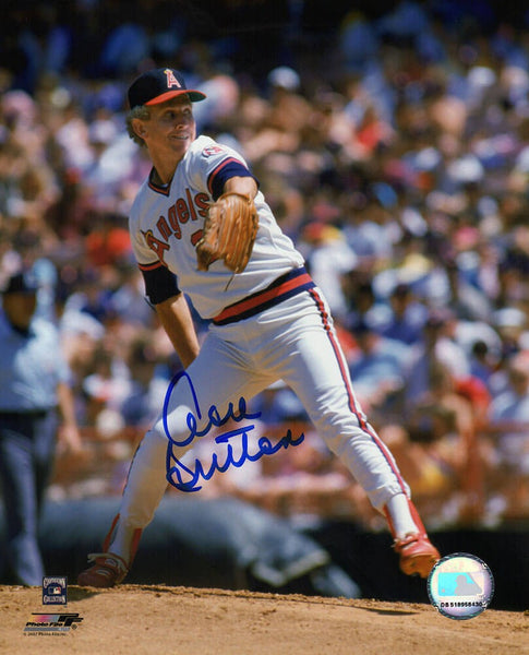 Don Sutton Signed Angels Pitching 8x10 Photo - (SCHWARTZ COA)