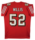 Patrick Willis "HOF 24" Signed Red Pro Style Jersey w/ Dropshadow BAS Witness 2