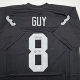 Autographed/Signed Ray Guy HOF Oakland Las Vegas Black Football Jersey JSA COA