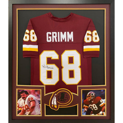 Russ Grimm Autographed Signed Framed Washington Redskins Jersey JSA