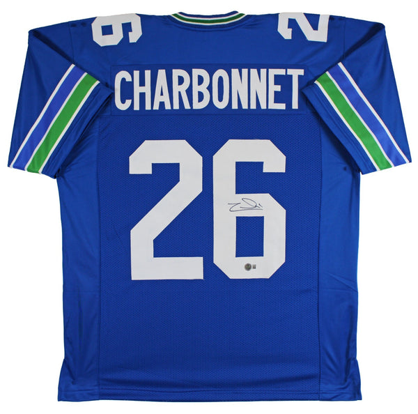 Zach Charbonnet Signed Seattle Seahawks Jersey (Beckett) Ex-UCLA & Michigan R.B.