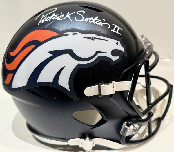 Patrick Surtain II Autographed Denver Broncos Navy Replica Helmet -- BAS COA