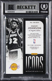 Lakers Magic Johnson Signed 2018 Panini Noir #1 49/49 Card Auto 10! BAS Slabbed