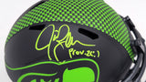 JIM ZORN AUTOGRAPHED SEAHAWKS ECLIPSE BLACK SPEED MINI HELMET MCS HOLO 211073