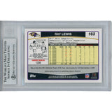 Ray Lewis Autographed/Signed 2006 Topps #163 Trading Card Slab Beckett 53461