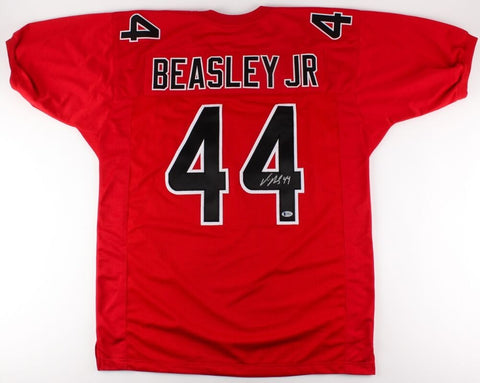 Vic Beasley Signed Atlanta Falcons Jersey (Beckett COA)2016 Pro Bowl Linebacker