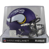 Adrian Peterson Autographed Minnesota Vikings Mini Helmet Beckett Witness 49854