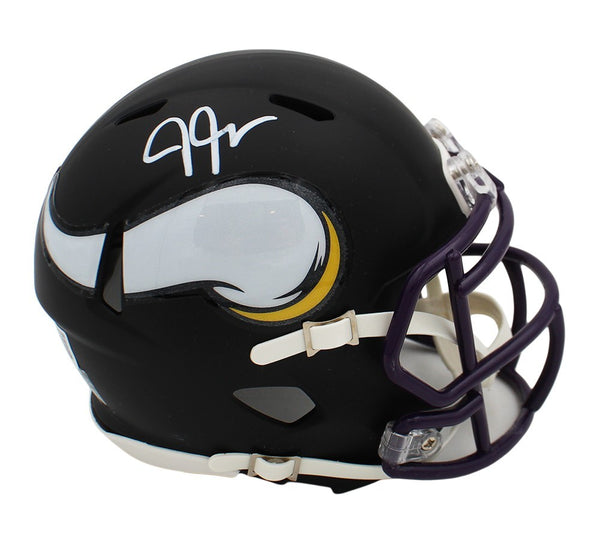 Justin Jefferson Signed Minnesota Vikings Speed Black Matte NFL Mini Helmet