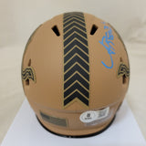 AMON RA ST BROWN SIGNED DETROIT LIONS STS 2 SPEED MINI HELMET BECKETT QR