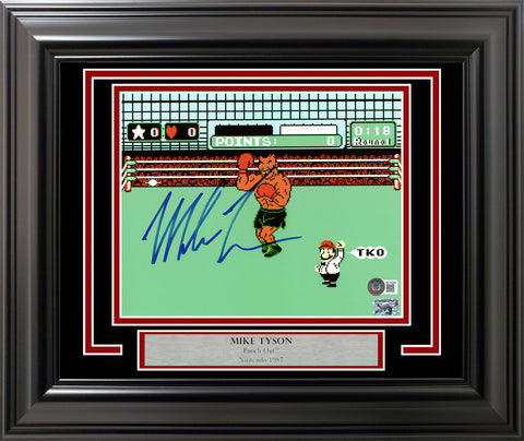 MIKE TYSON AUTOGRAPHED FRAMED 8X10 PHOTO NINTENDO PUNCH-OUT!! IN BLUE BECKETT