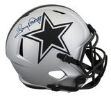 Cowboys Tony Dorsett Signed Rave Full Size Speed Rep Helmet W/ Case BAS Witness