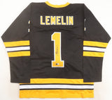 Rejean Lemelin Signed Boston Bruins Jersey (Beckett) 1988 Stanley Cup Finals