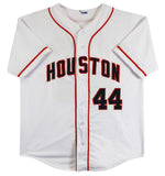 Yordan Alvarez Authentic Signed White Pro Style Jersey Autographed BAS Witnessed