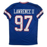 Autographed/Signed Dexter Lawrence New York Retro Pro Cut Jersey Beckett BAS COA