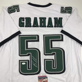 Autographed/Signed BRANDON GRAHAM Philadelphia White Football Jersey JSA COA