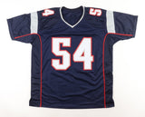 Tedy Bruschi Signed New England Patriots Jersey (Beckett) 3xSuper Bowl Champ L.B