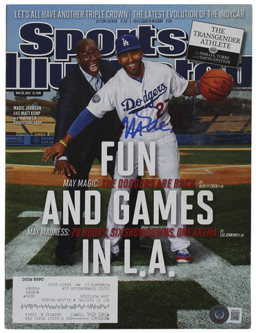 Dodgers Magic Johnson Signed May 2012 Sports Illustrated Magazine BAS Witnessed