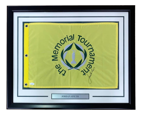 Jordan Spieth Signed Framed The Memorial Tournament Golf Flag JSA