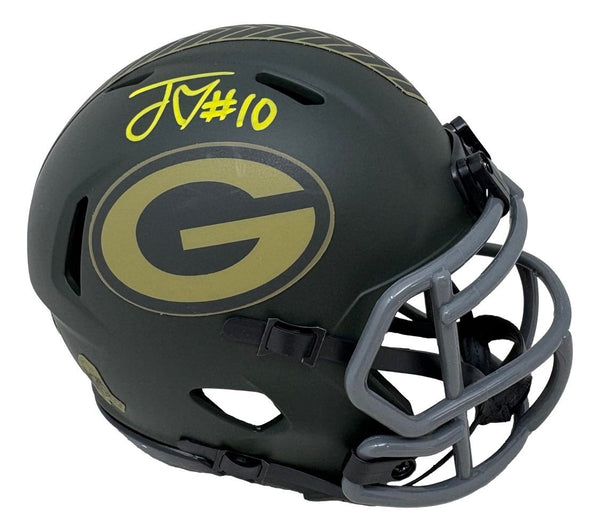 Jordan Love Signed Green Bay Packers Salute To Service Mini Speed Helmet BAS