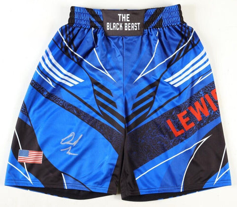 Derrick Lewis Signed "The Black Beast" Custom UFC / MMA Fight Shorts (Beckett)