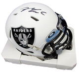 Maxx Crosby Signed/Auto Raiders White ICE Alternative Mini Helmet JSA 200942