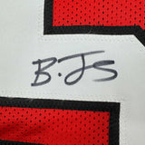 Framed Autographed/Signed Broderick Jones 35x39 Georgia Red Jersey JSA COA
