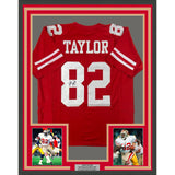 Framed Signed John Taylor 35x39 San Francisco Red Jersey JSA COA