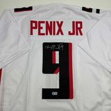 Autographed/Signed Michael Penix Jr. Atlanta White Jersey Beckett BAS COA