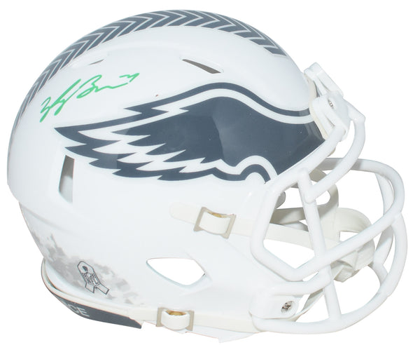 SYDNEY BROWN SIGNED PHILADELPHIA EAGLES SALUTE TO SERVICE 3 MINI HELMET BECKETT