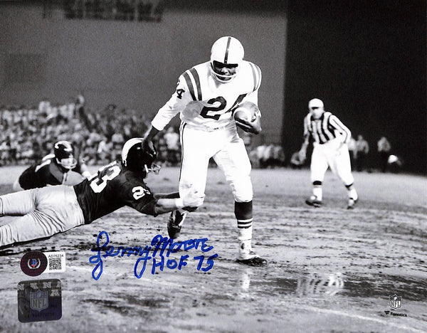Lenny Moore Autographed Baltimore Colts 8x10 Photo Beckett 44506