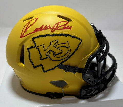 RASHEE RICE Signed Riddell Rave Mini Helmet - Kansas City Chiefs NFL - BAS